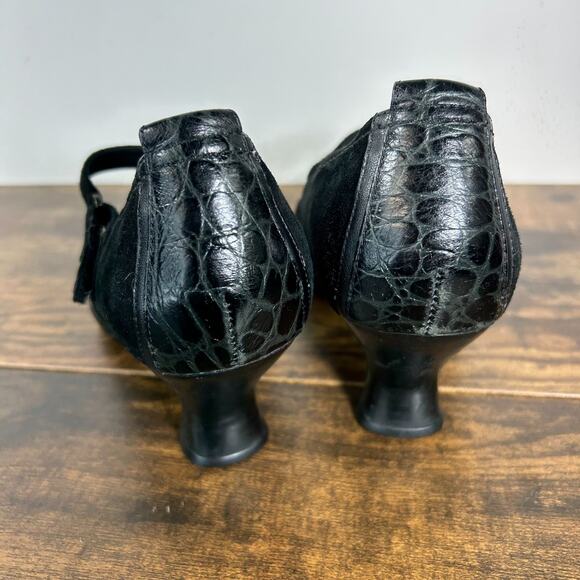 Indigo Clarks VTG Y2K Mary Jane Chunky Heels 9 1/2 M Black Leather Grunge Witchy - Picture 7 of 9